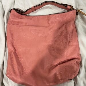 Pink Leather Hobo Bag